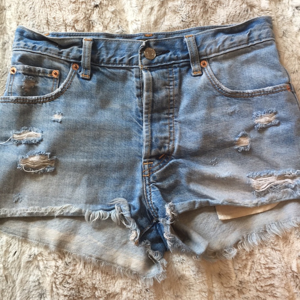 Cut off denim shorts